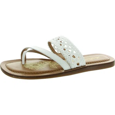 Lucky Brand Beckery Womens Open Toe Slip On Thong Sandals In White