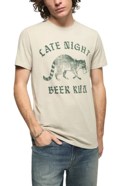 Lucky Brand Beer Racoon Graphic T-shirt In Gray