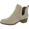 Lucky Brand Belgon Womens Leather Ankle Ankle Boots In White