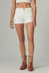 Lucky Brand Bermuda Shorts Women's 25 White Denim Cotton Cuffed Mid-rise Jdm419 In White