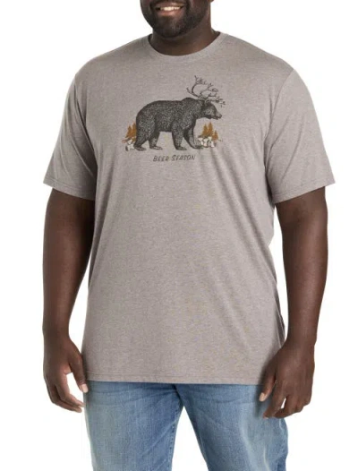 Lucky Brand Big & Tall Beer Bear Graphic Tee In Gray