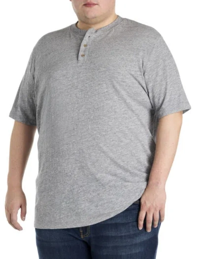 Lucky Brand Big & Tall Linen-blend Henley T-shirt In Gray