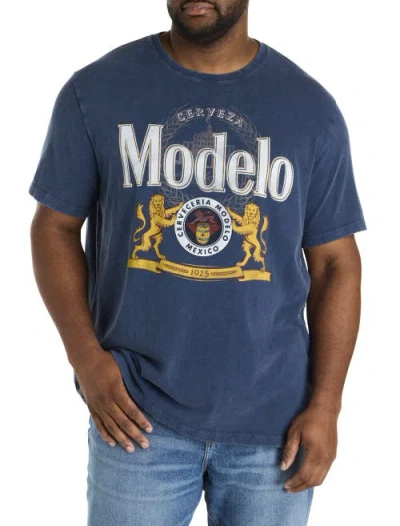 Lucky Brand Big & Tall Modelo Logo Graphic Tee In Blue