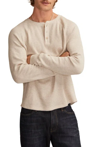 Lucky Brand Birdseye Thermal Henley Top In Neutral