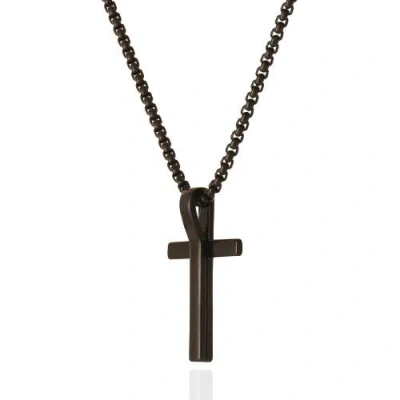 Lucky Brand Black Cross Pendant 22" Chain