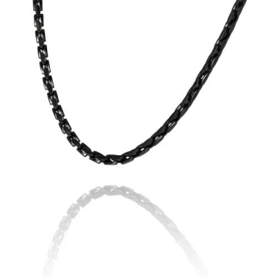 Lucky Brand Black Stainless Link 22'' Chain Necklace, Polished Ion-plated Finish