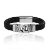 Lucky Brand Black Woven Leather Bracelet In Black