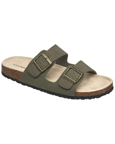 Lucky Brand Blanc Double Strap Suede Sandal In Green