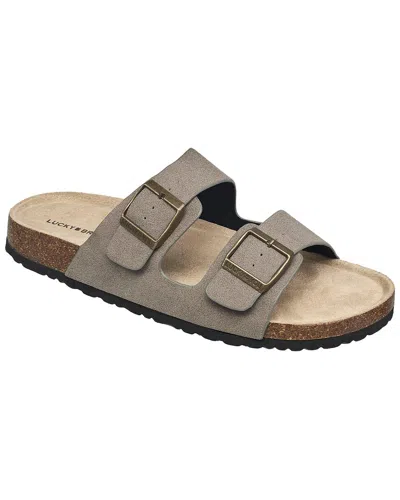 Lucky Brand Blanc Double Strap Suede Sandal In Grey