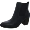 Lucky Brand Bofrida Boots Womens 6 Black Leather Block Heel Ankle Bootie Zpo3489
