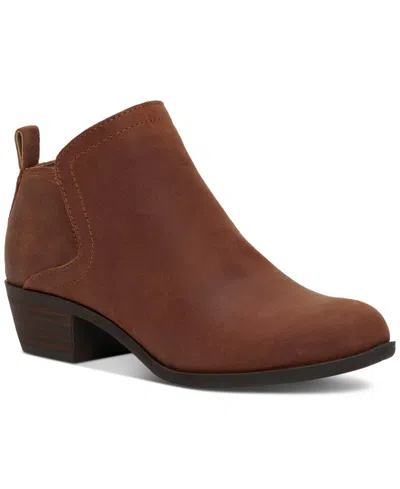 Lucky Brand Bollo Boots Women's Brown Leather Cut Out Ankle Bootie Lion137 In Animal Print