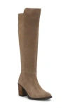 Lucky Brand Bonnay Womens Extra Wide Calf Suede Knee-high Boots In Mink Bliss Oiled Suede
