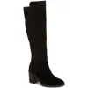 Lucky Brand Bonnay Womens Extra Wide Calf Suede Knee-high Boots In Black