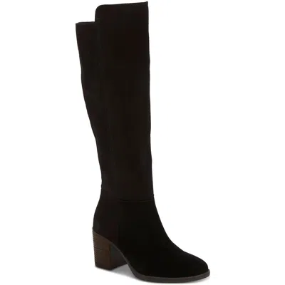 Lucky Brand Bonnay Womens Extra Wide Calf Suede Knee-high Boots In Black