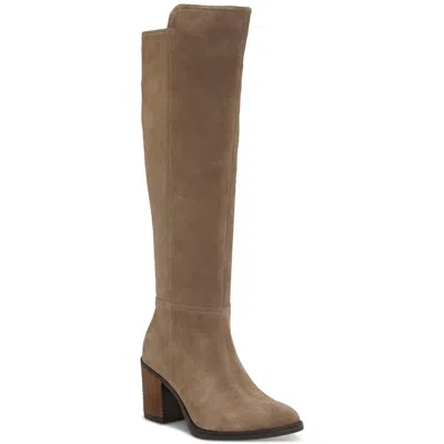 LUCKY BRAND BONNAY WOMENS LEATHER STACKED HEEL KNEE-HIGH BOOTS