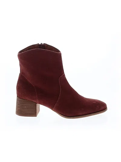 Pre-owned Lucky Brand Boots In Burgundy