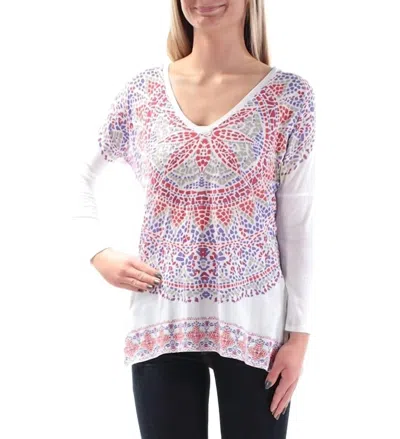 Lucky Brand Border Mandala Tee In White