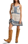 Lucky Brand Border Print Cotton Minidress In Multi
