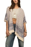 Lucky Brand Border Print Open Front Jacket In Multi