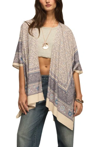 Lucky Brand Border Print Open Front Jacket In Multi