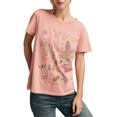 Lucky Brand Botanical Floral Cotton Graphic T-shirt In Pink