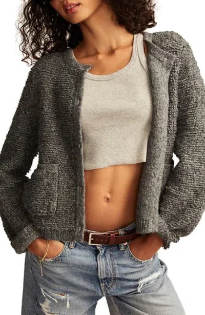 Lucky Brand Bouclé Cardigan In Loyal Light Ll06