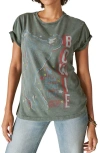 LUCKY BRAND BOWIE GLASS SPIDER OVERSIZE GRAPHIC T-SHIRT