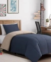 Lucky Brand Box Stitch Reversible Comforter Set In Multi
