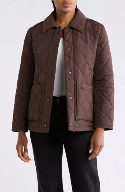 Lucky Brand Boxy Diamond Quilted Jacket In Brown