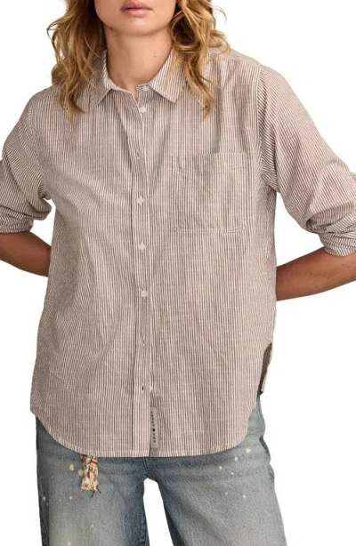 Lucky Brand Boyfriend Button-up Shirt In Gold