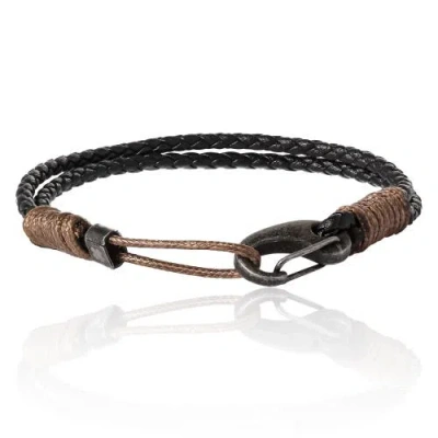 Lucky Brand Braided Adjustable Bracelet In Gray