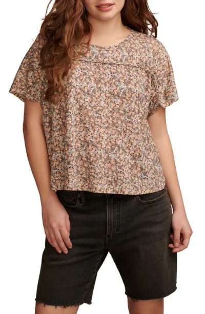 LUCKY BRAND BRAIDED DOLMAN SLEEVE T-SHIRT