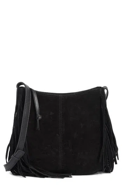 Lucky Brand Bran Nyra Small Fringe Crossbody Bag In Black