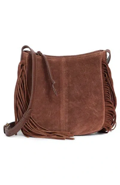Lucky Brand Bran Nyra Small Fringe Crossbody Bag In Brown