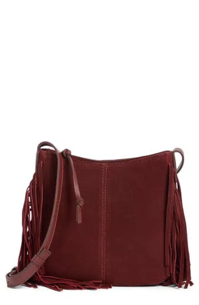 Lucky Brand Bran Nyra Small Fringe Crossbody Bag In Red