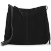 Lucky Brand Bran Nyra Suede Fringe Crossbody Bag In Black