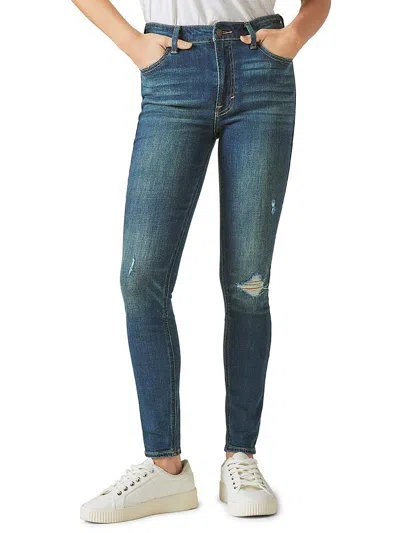 Lucky Brand Bridgette Womens High-rise Destroyed Skinny Jeans In Blue