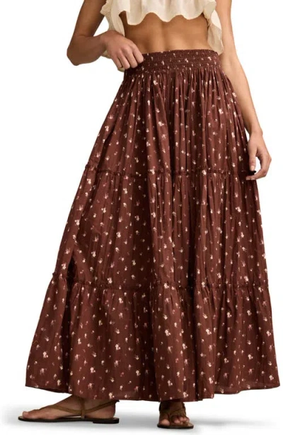 Lucky Brand Broomstick Full Tiered Cotton Maxi Skirt
