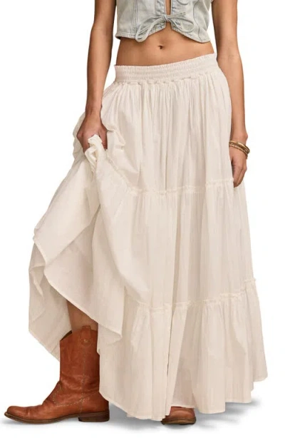 Lucky Brand Broomstick Full Tiered Cotton Maxi Skirt