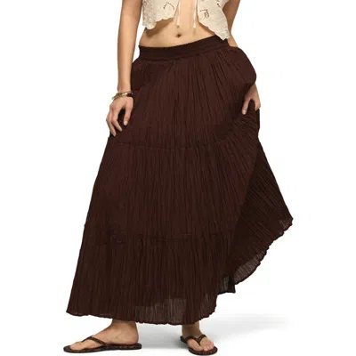 Lucky Brand Broomstick Maxi Skirt In Brown