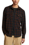 Lucky Brand Brushed Jersey Button-up Shirt In Grey Multi