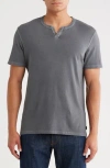 Lucky Brand Burnout Notch Neck T-shirt In Gray