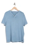 Lucky Brand Burnout Notch Neck T-shirt In Dusty Blue
