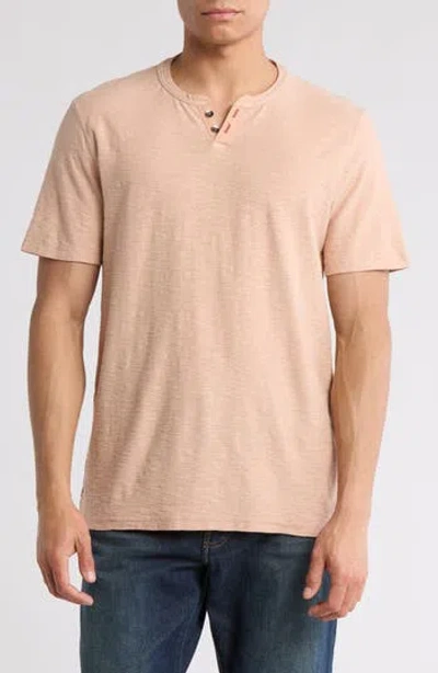 Lucky Brand Burnout Notch Neck T-shirt In Nougat