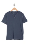 Lucky Brand Burnout Notch Neck T-shirt In Ombre Blue