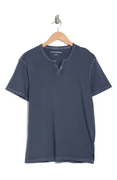 Lucky Brand Burnout Notch Neck T-shirt In Ombre Blue