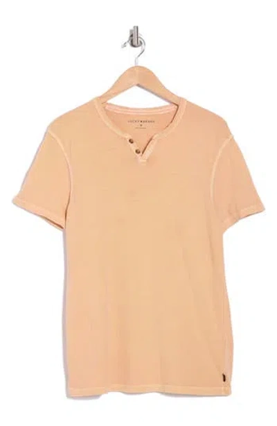 Lucky Brand Burnout Notch Neck T-shirt In Sand