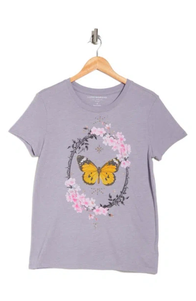 Lucky Brand Butterfly Graphic T-shirt In Purple
