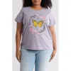 Lucky Brand Butterfly Studs Graphic T-shirt In Minimal Gray