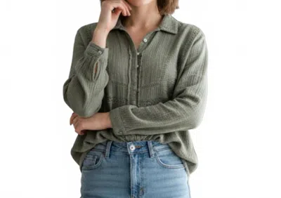Lucky Brand Button Down Shirt In Sage In Green